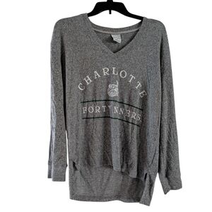 Gray Charlotte 49ers V-Neck Sweater